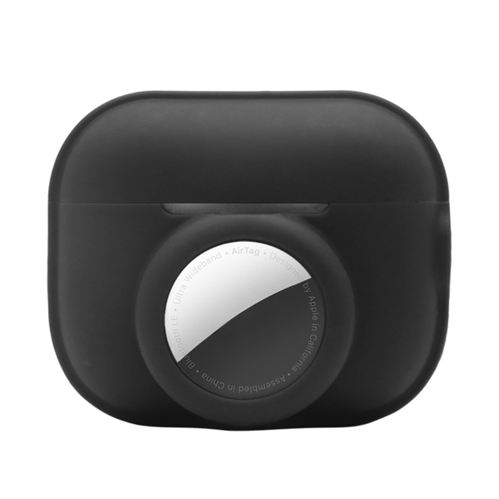 Funda de silicona con soporte AirTag AirPods Pro 2 negro