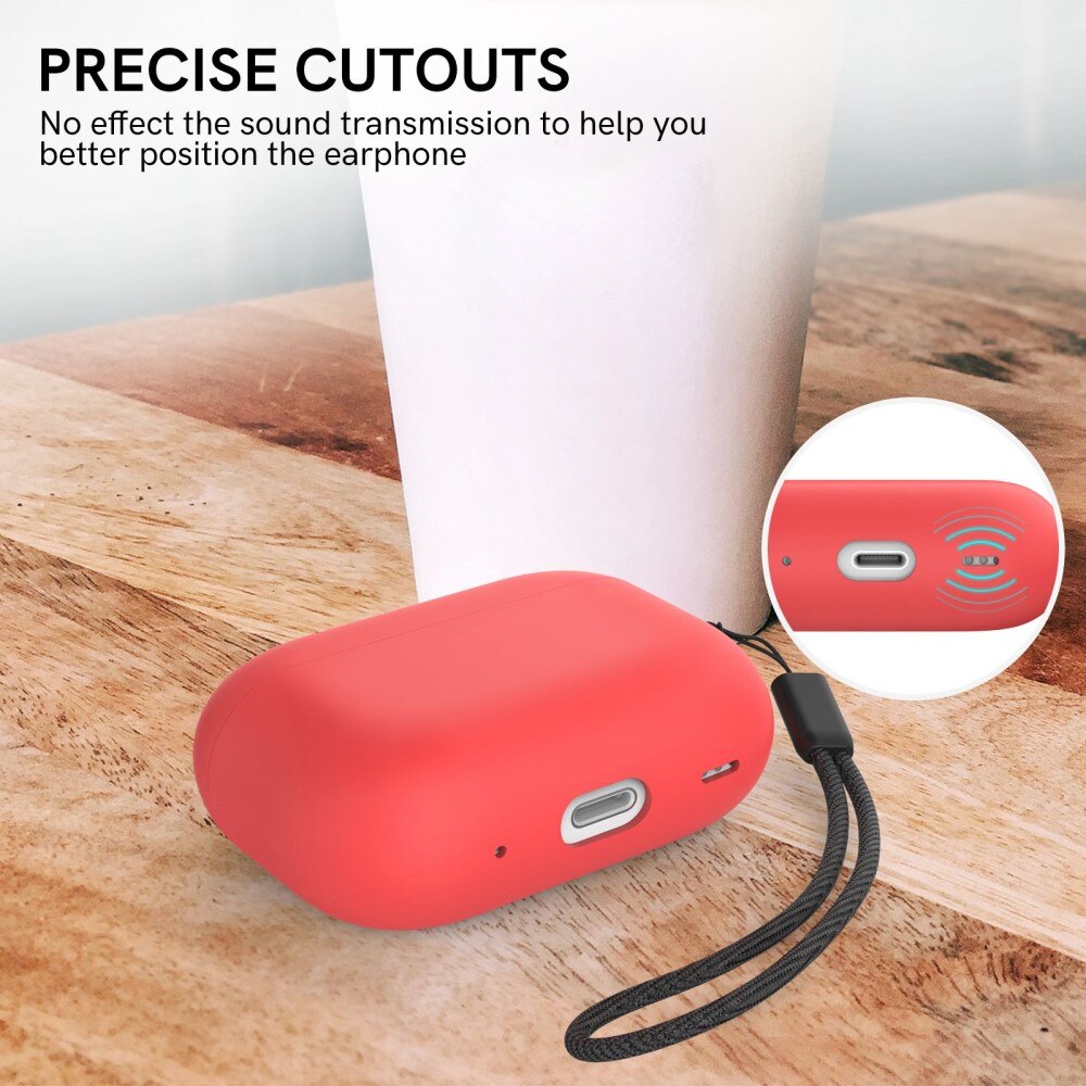 Funda Silicone Handstrap AirPods Pro 2 Rojo