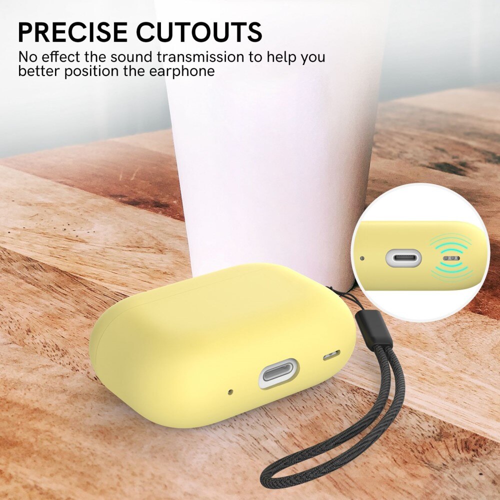 Funda Silicone Handstrap AirPods Pro 2 Amarillo