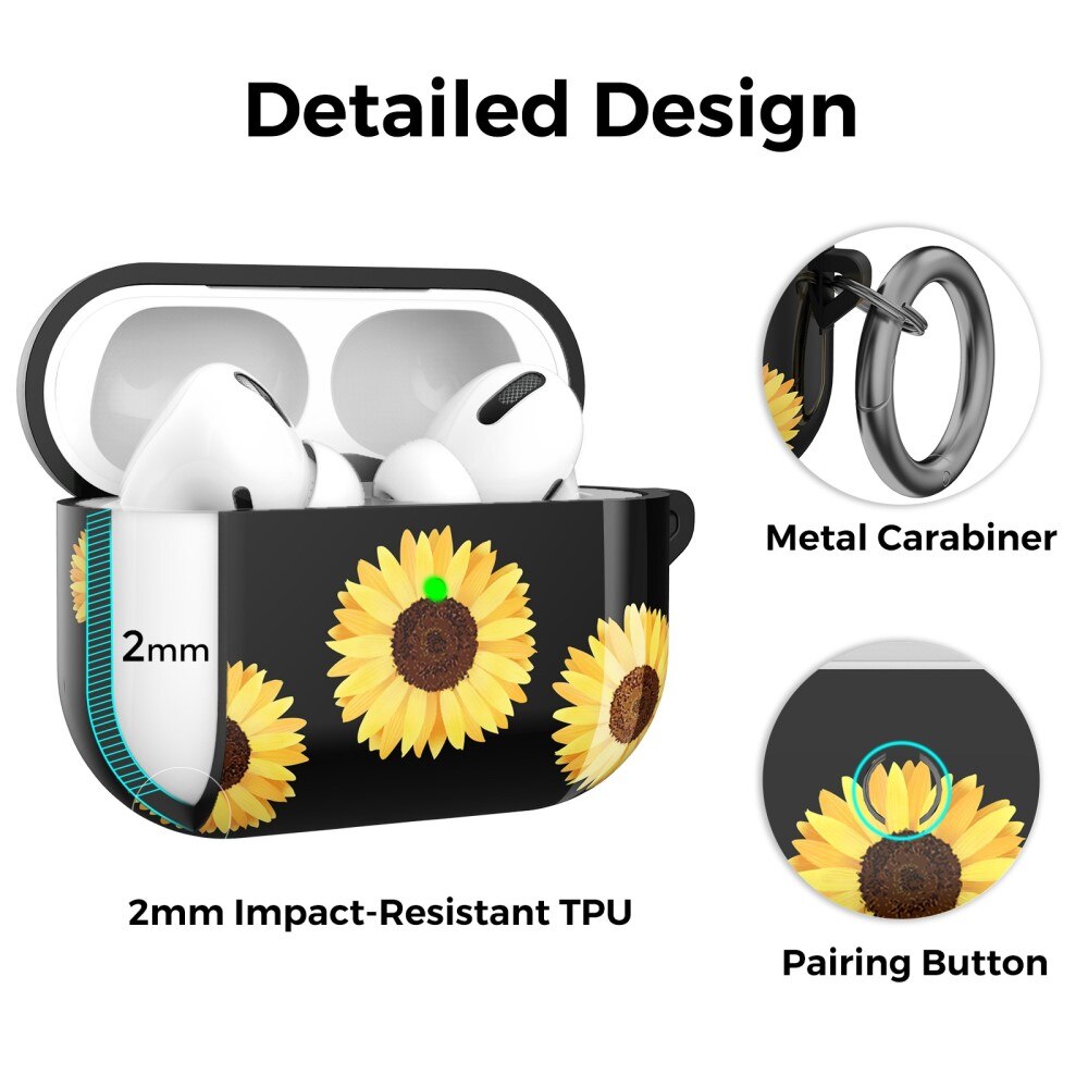 Funda de TPU con mosquetón Apple AirPods Pro girasol