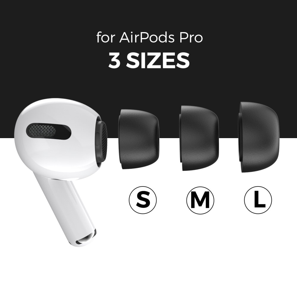 Memory Foam Ear Tips (3-pack) AirPods Pro 2 negro