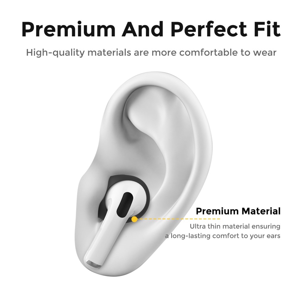 Earpads Silicona AirPods Pro 2 (3 piezas) negro