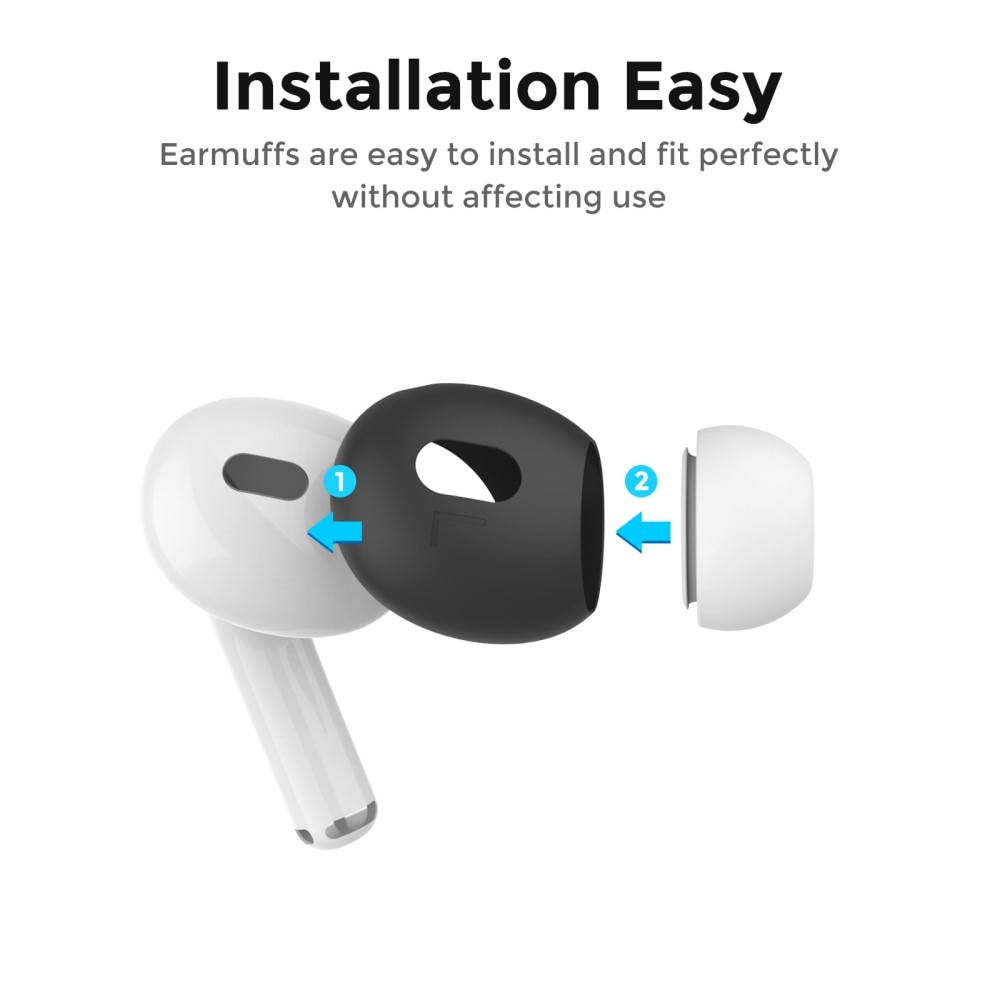 Earpads Silicona AirPods Pro 2 (3 piezas) negro