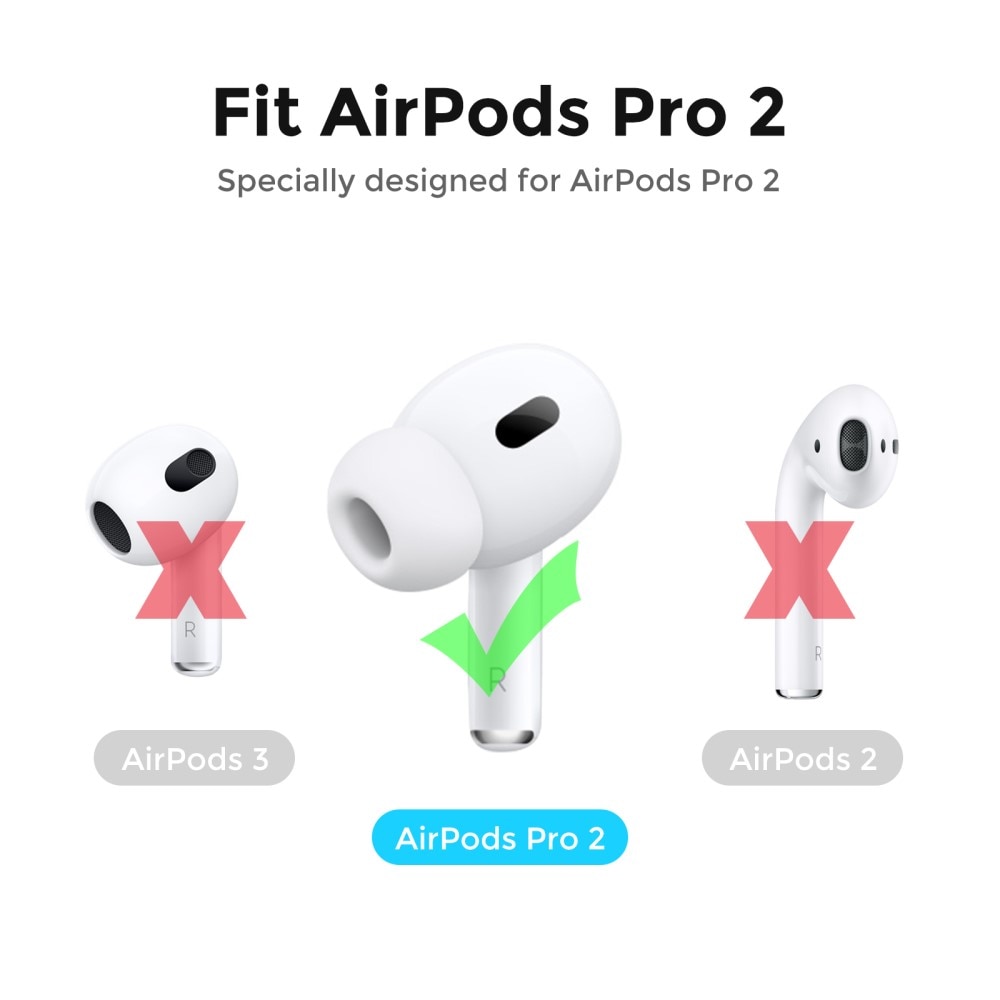 Earpads Silicona AirPods Pro 2 (3 piezas) negro