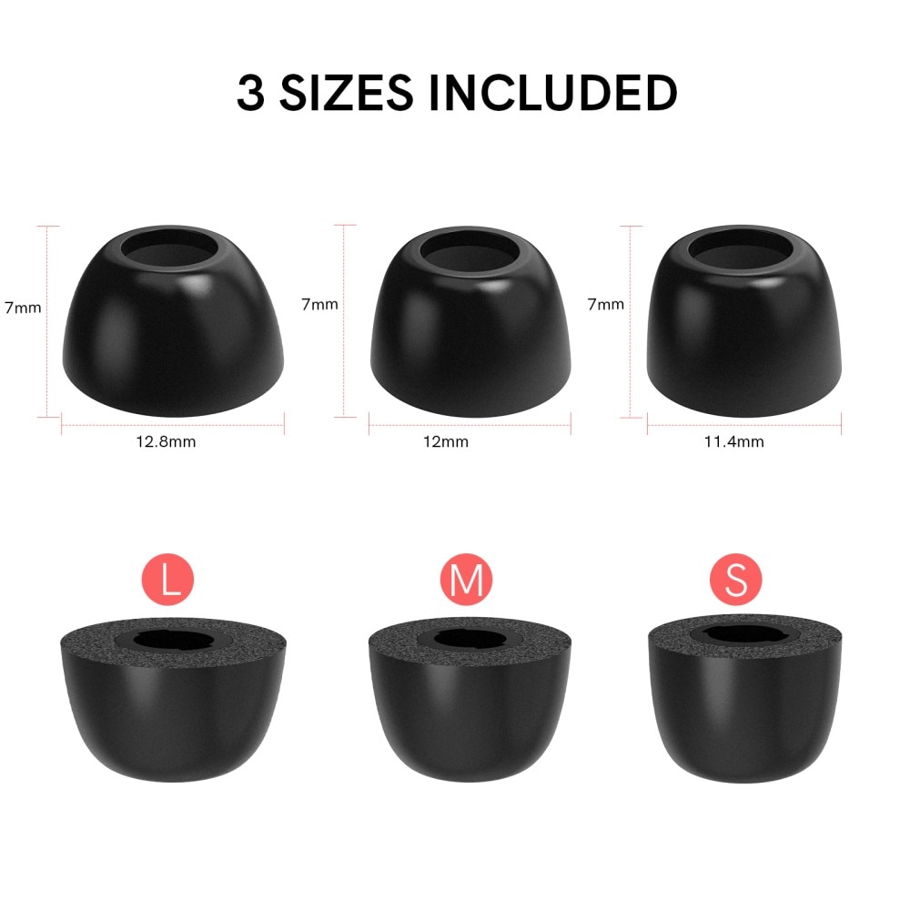 Memory Foam Ear Tips (3-pack) Samsung Galaxy Buds 2 Pro negro