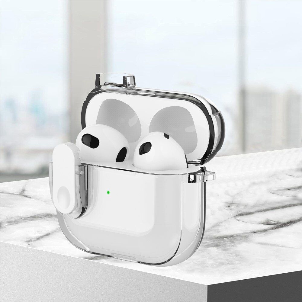 Funda con mosquetón y candado para AirPods 3 transparente