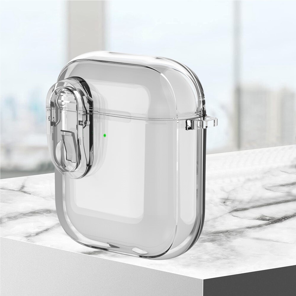 Funda con mosquetón y candado para Apple AirPods transparente