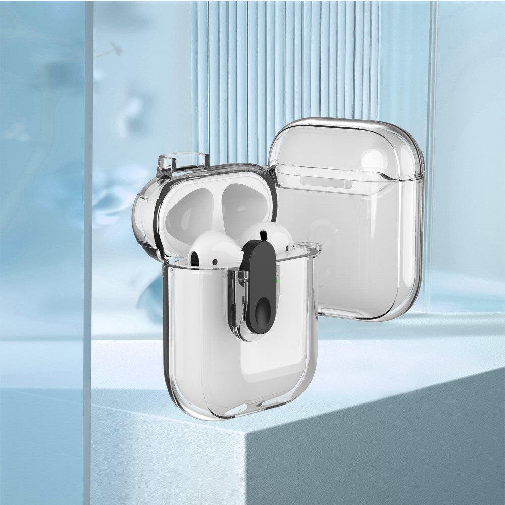 Funda con mosquetón y candado para Apple AirPods transparente