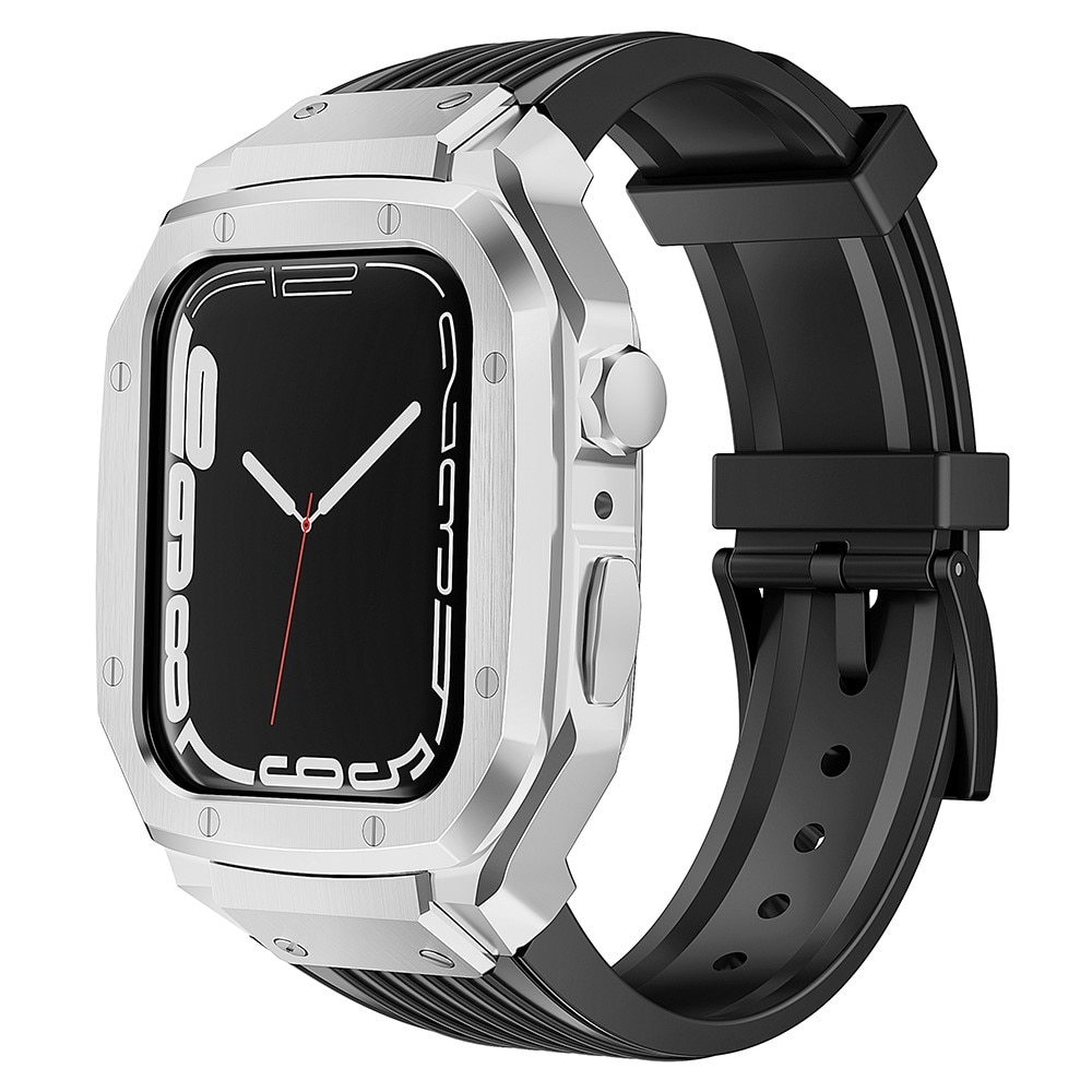 Correa con funda de Metal Aventura Apple Watch 44mm negro/plata