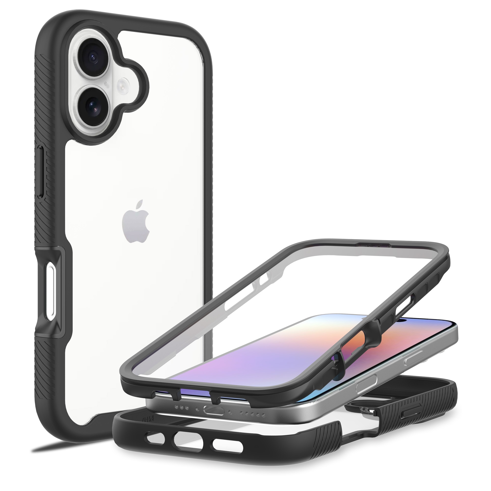 Funda Full Protection iPhone 17 Negro/transparente