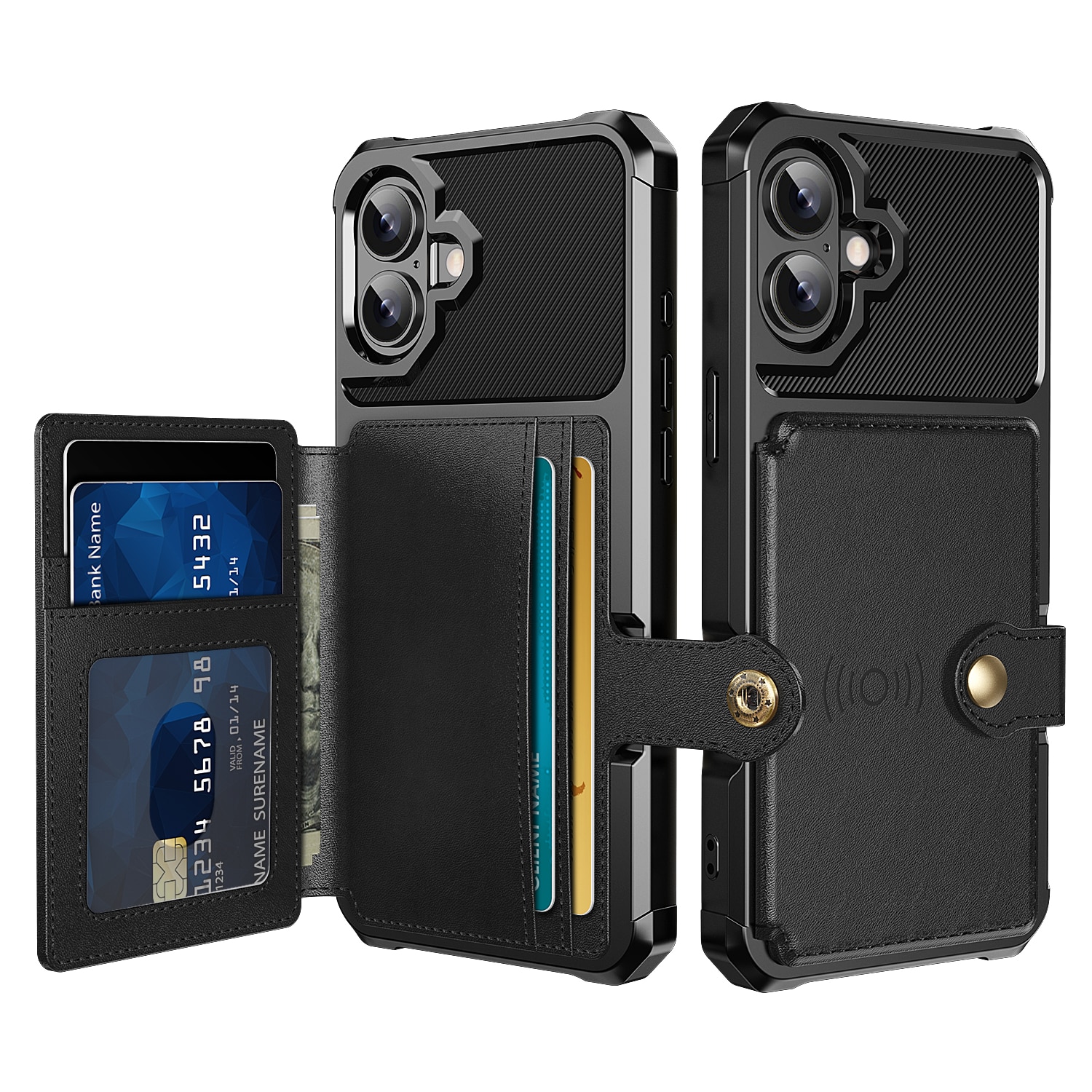 Funda con tarjetero Tough Multi-slot iPhone 17 Negro