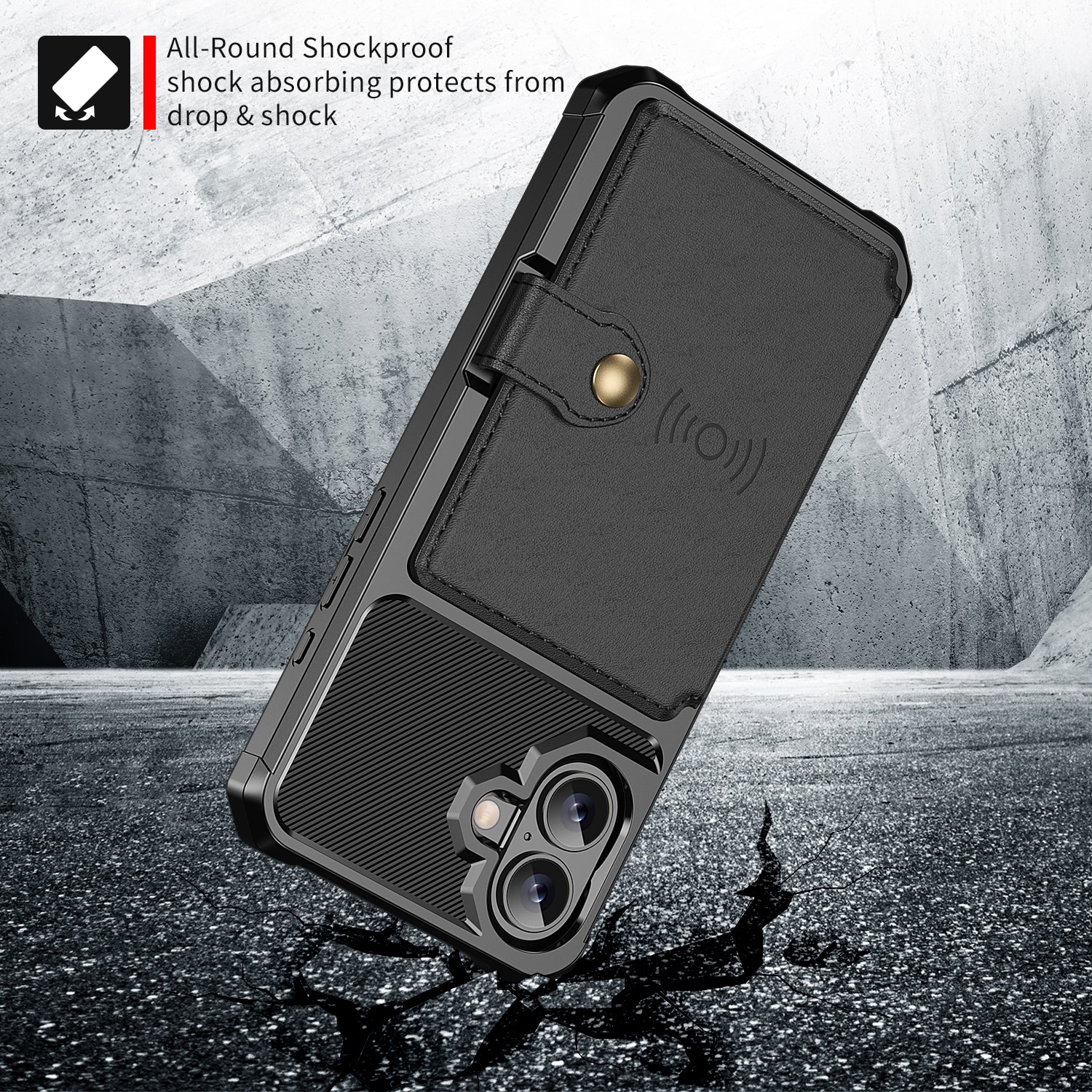 Funda con tarjetero Tough Multi-slot iPhone 17 Negro