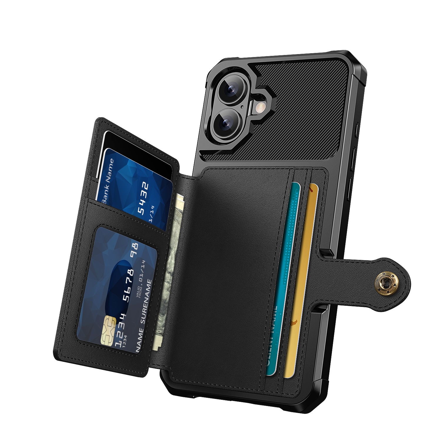 Funda con tarjetero Tough Multi-slot iPhone 17 Negro