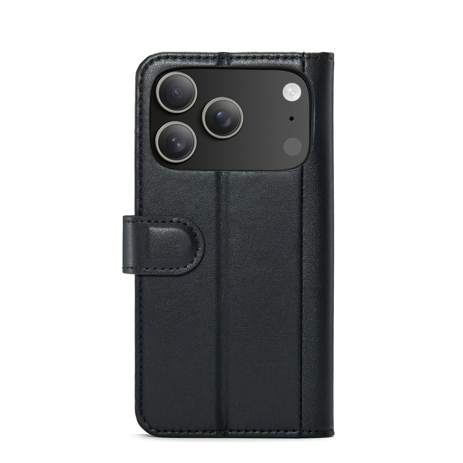 Funda de cuero genuino iPhone 17 Pro Max, Negro