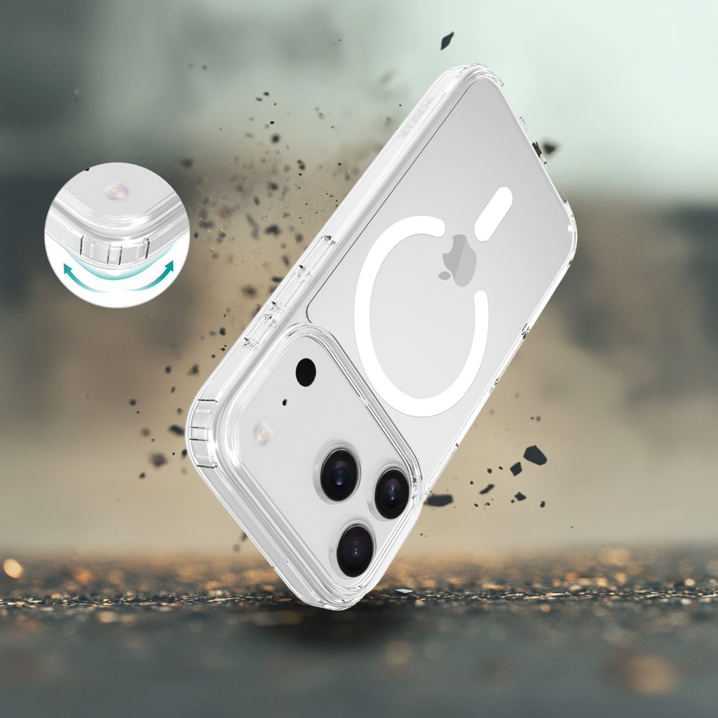 Funda híbrida MagSafe iPhone 17 Pro Max Transparente