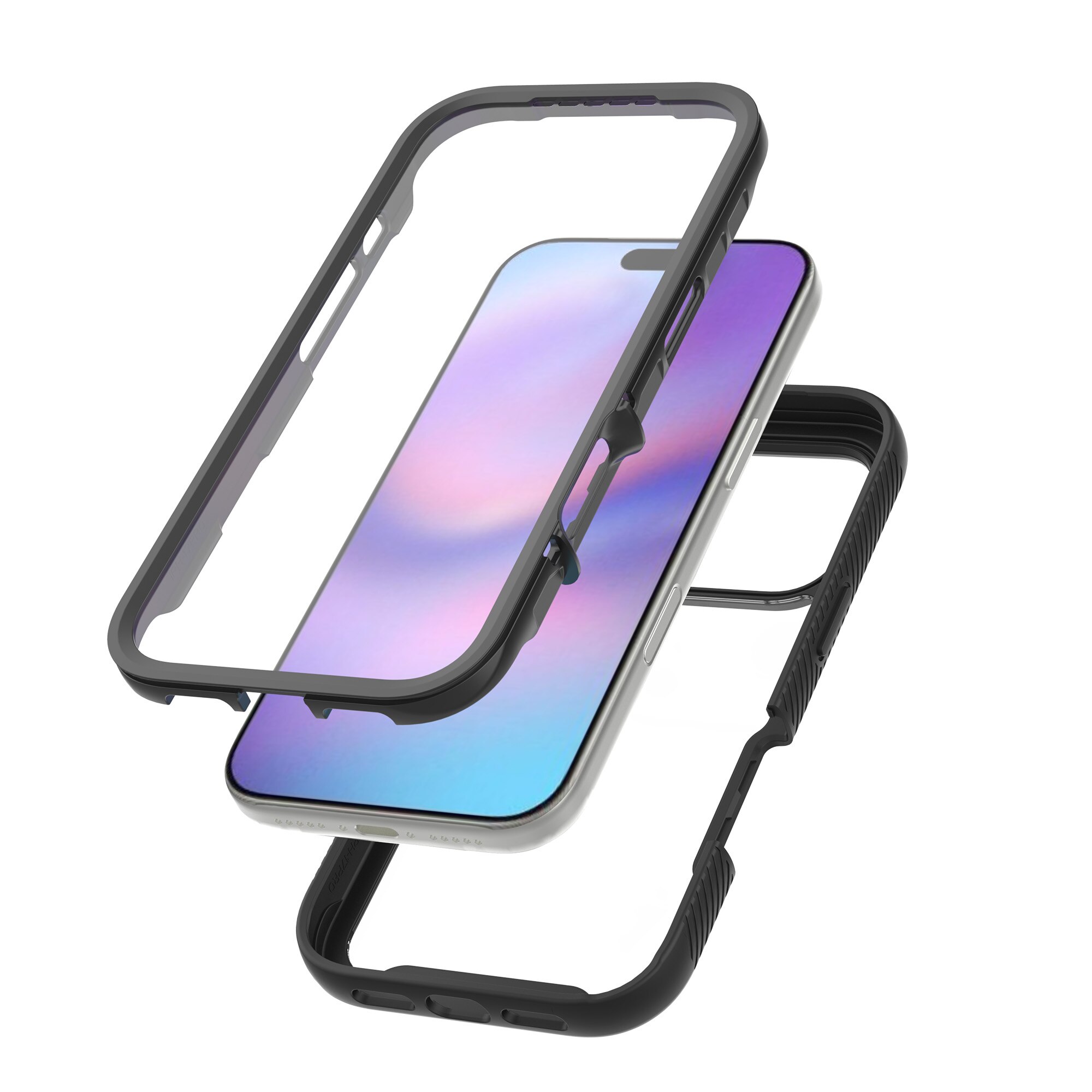 Funda Full Protection iPhone 17 Pro Max Negro/transparente