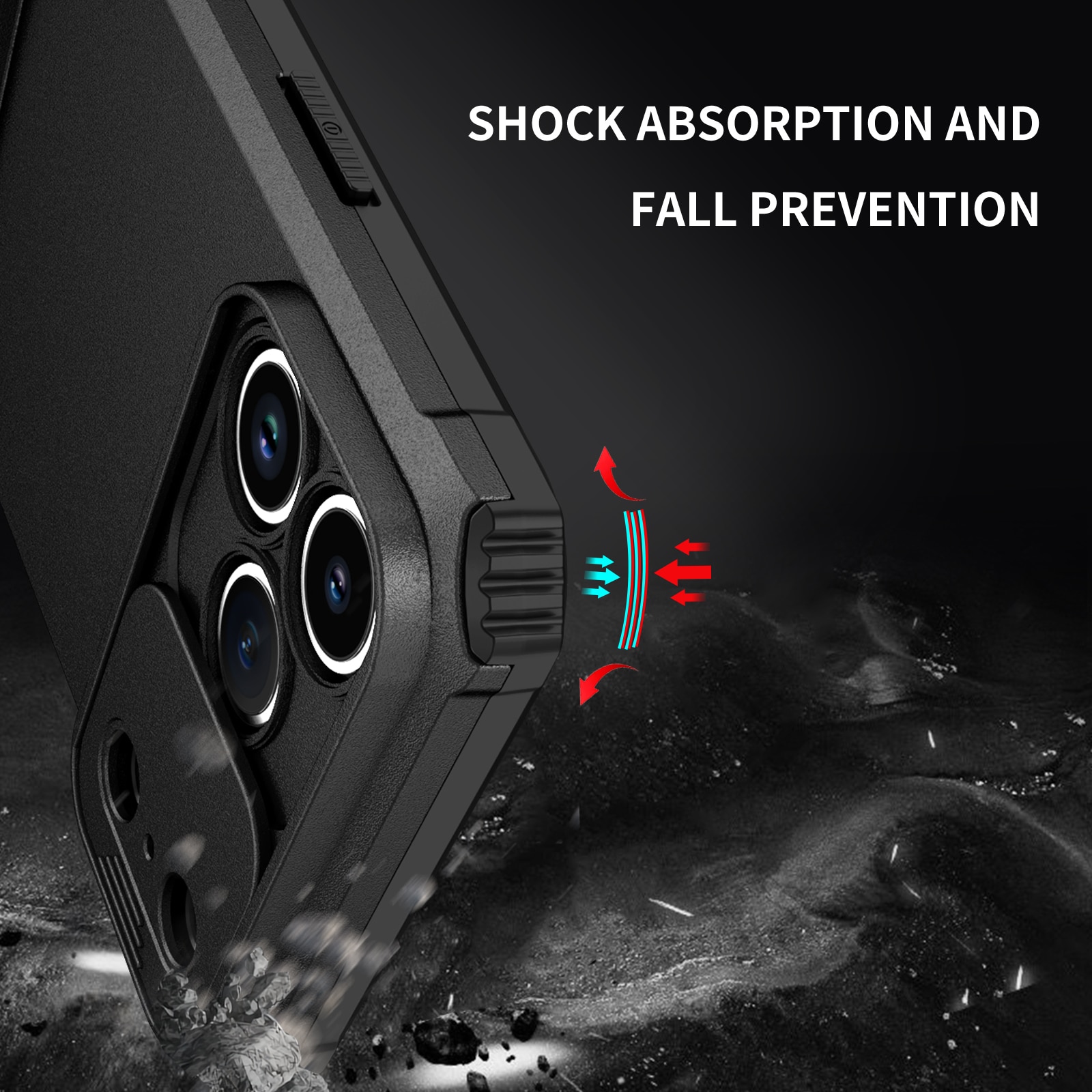 Funda Kickstand con Protector Cámara iPhone 17 Pro Max Negro