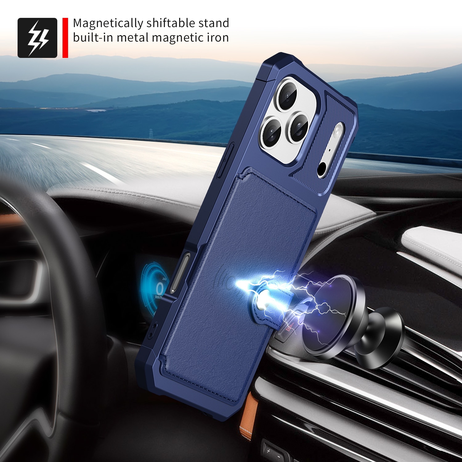 Funda con tarjetero Tough Multi-slot iPhone 17 Pro Max Azul