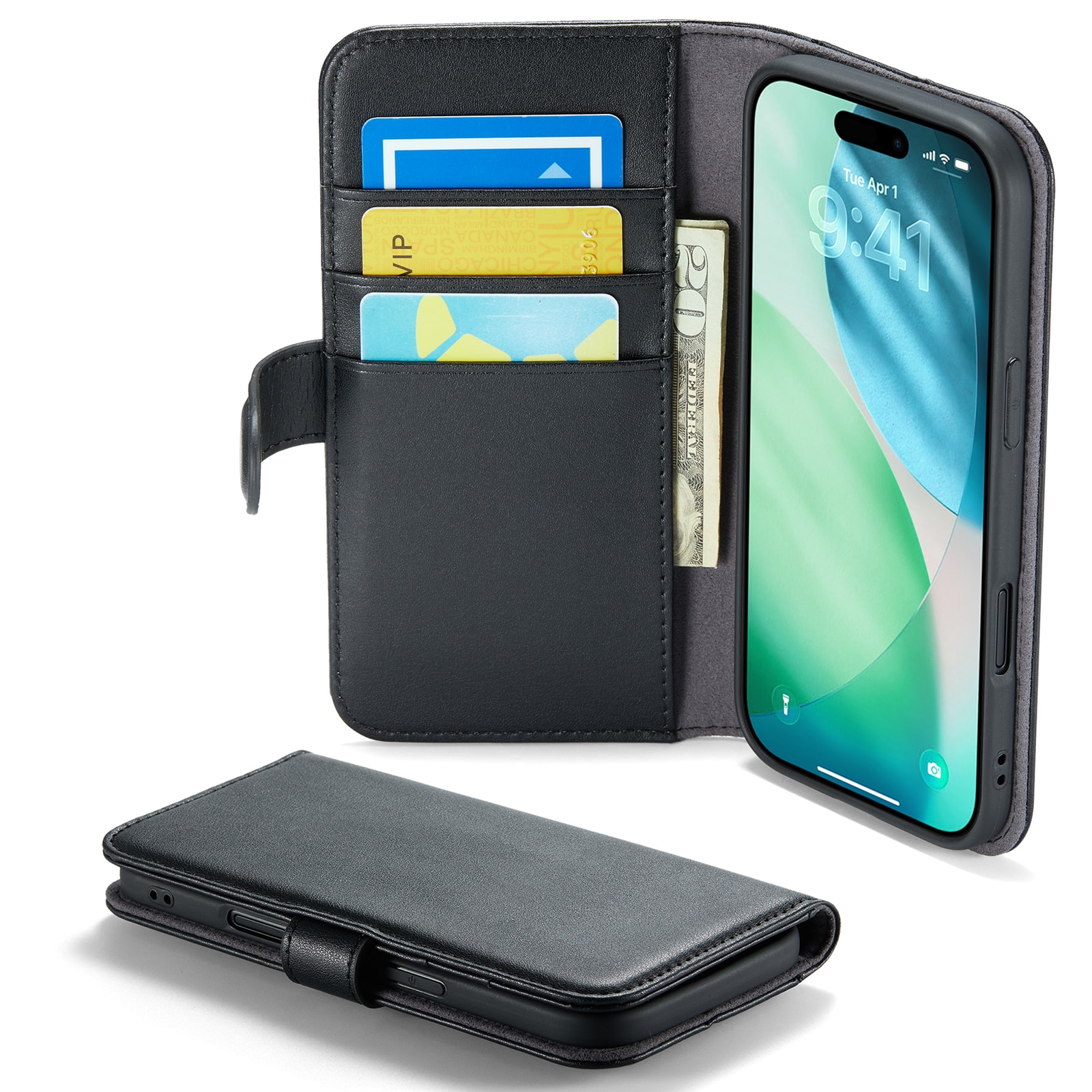 Funda de cuero genuino iPhone Air, Negro