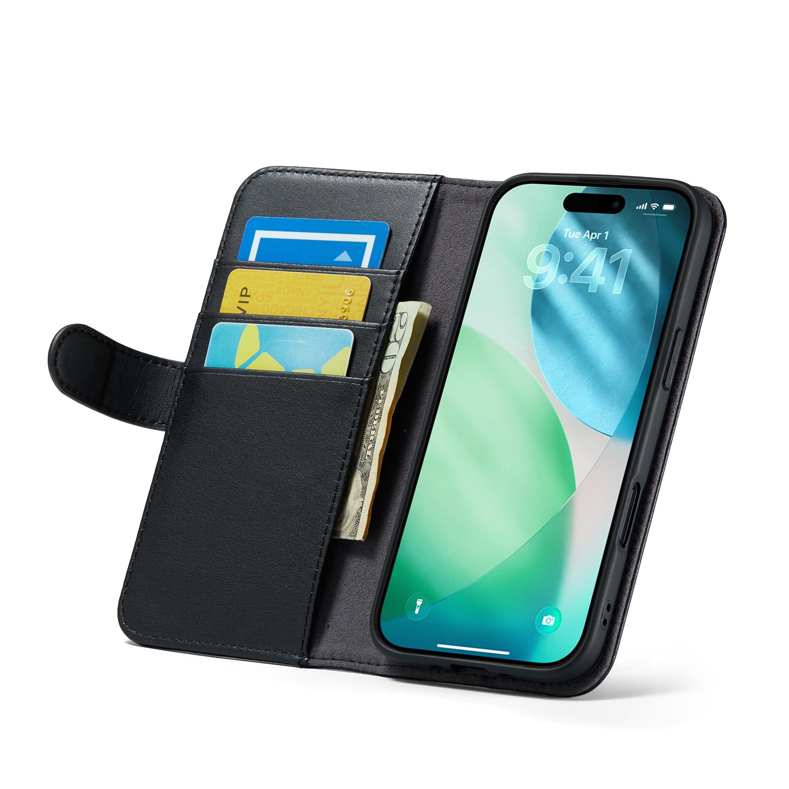 Funda de cuero genuino iPhone Air, Negro