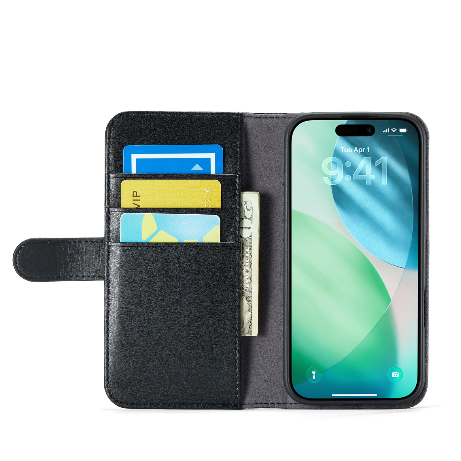 Funda de cuero genuino iPhone Air, Negro