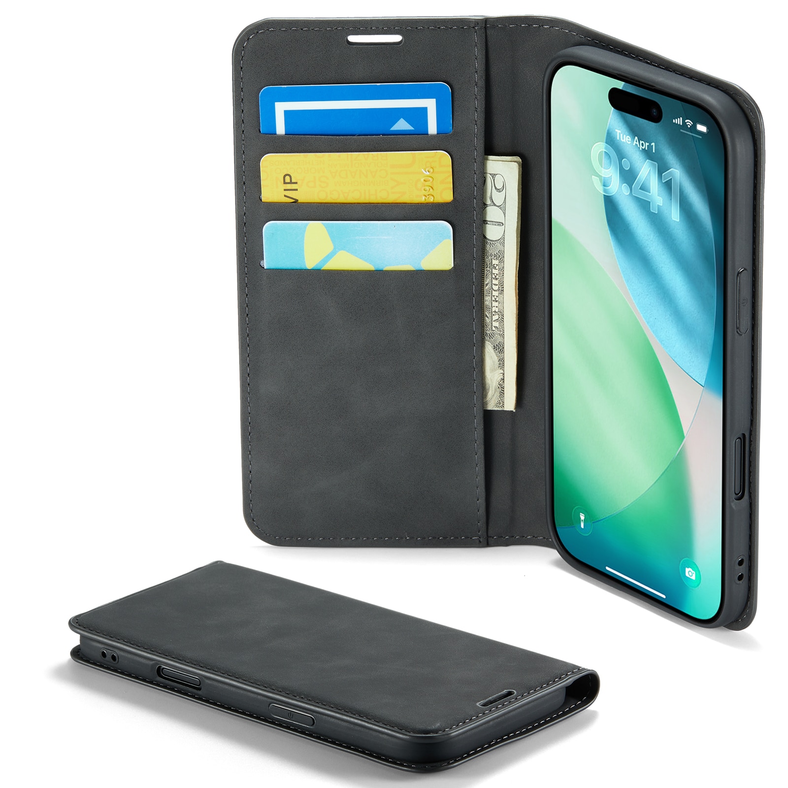 Funda delgada cartera iPhone Air Negro
