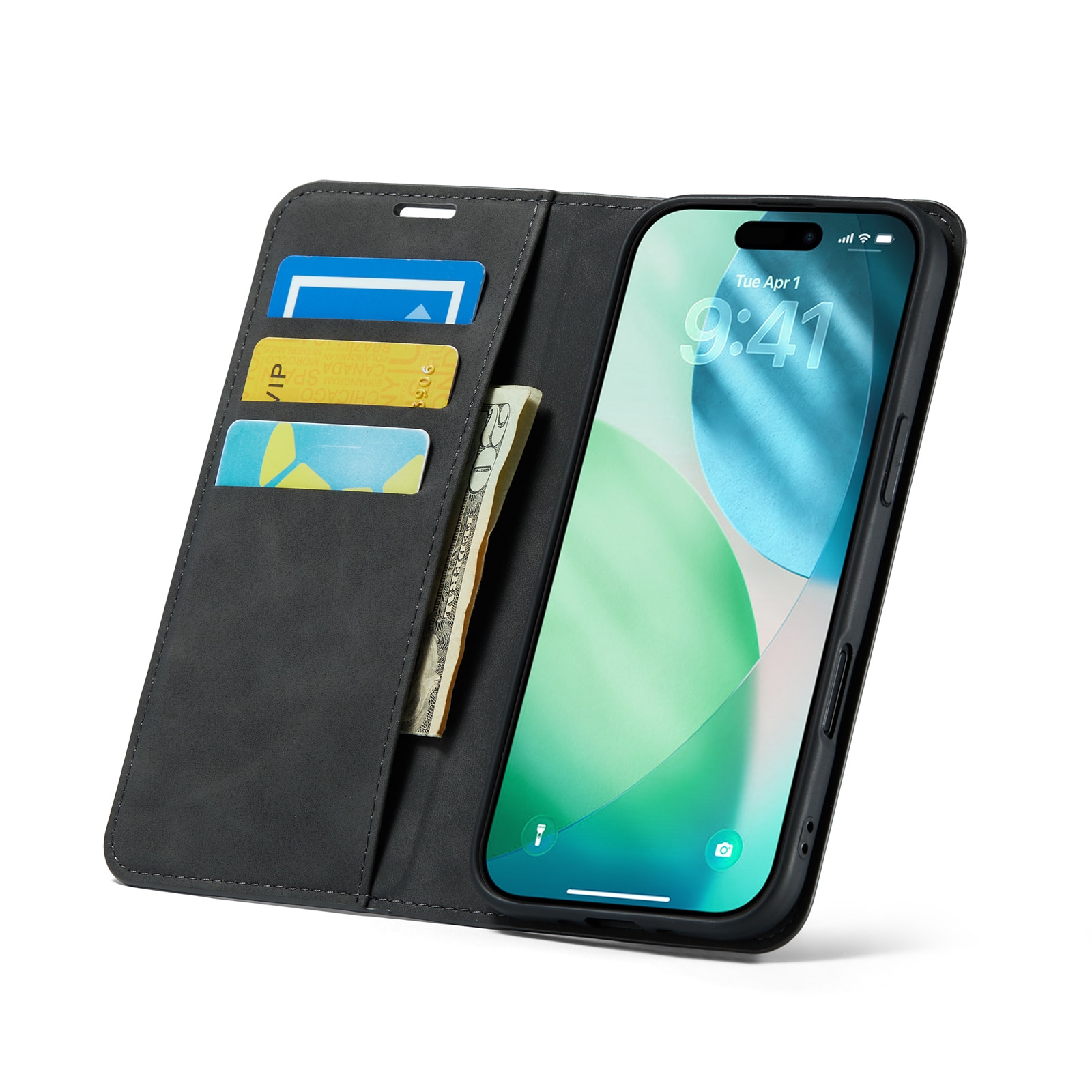 Funda delgada cartera iPhone Air Negro