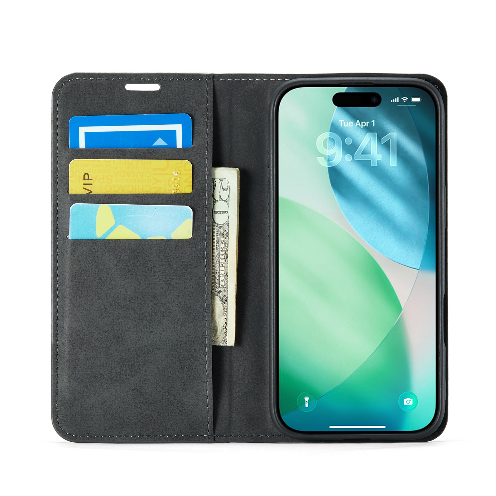 Funda delgada cartera iPhone Air Negro