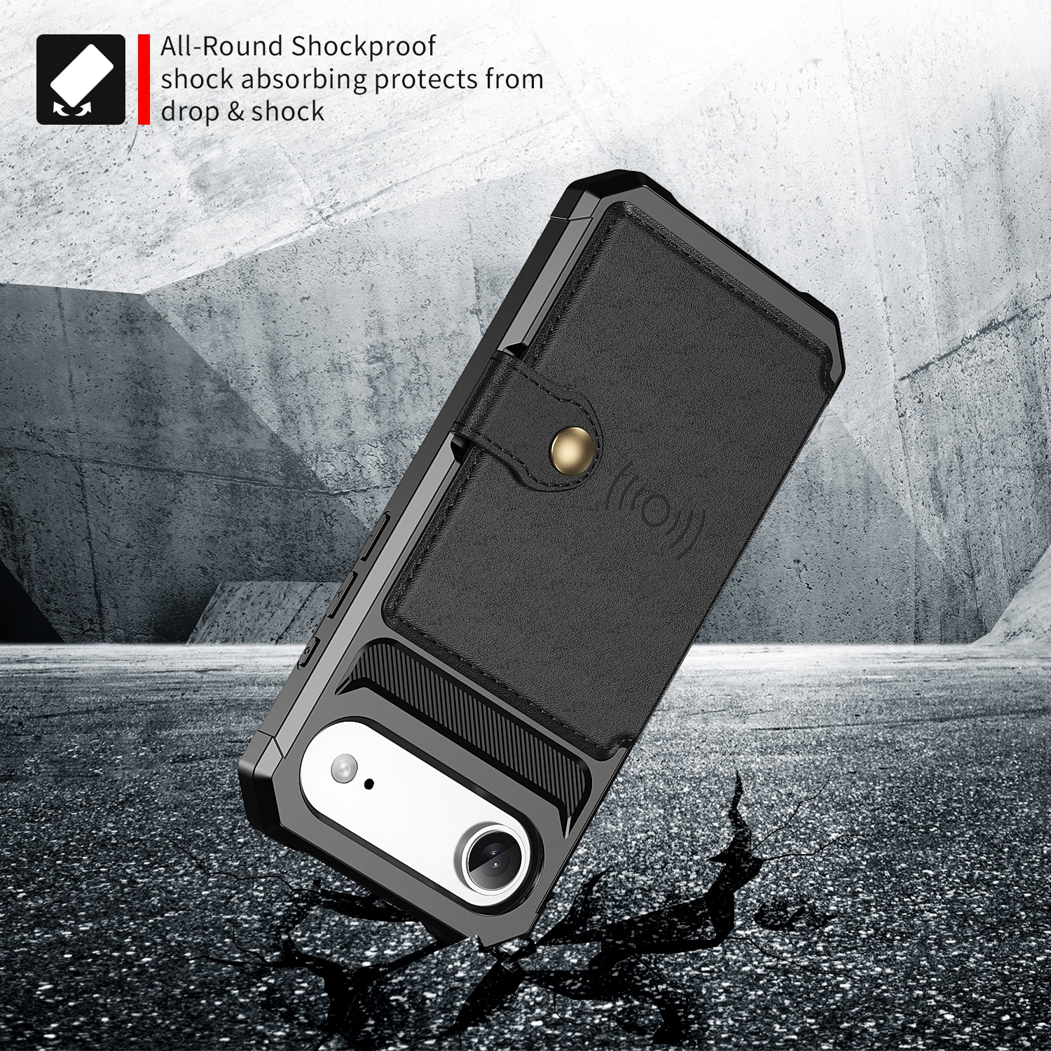 Funda con tarjetero Tough Multi-slot iPhone Air Negro