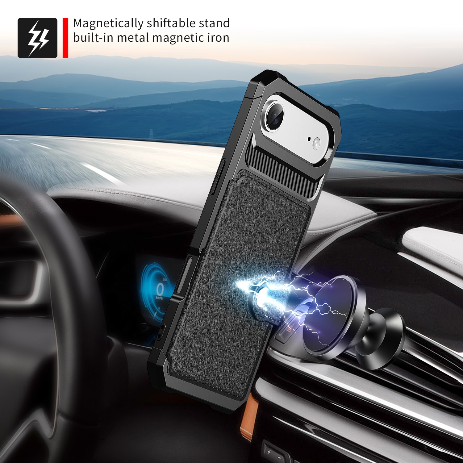 Funda con tarjetero Tough Multi-slot iPhone Air Negro