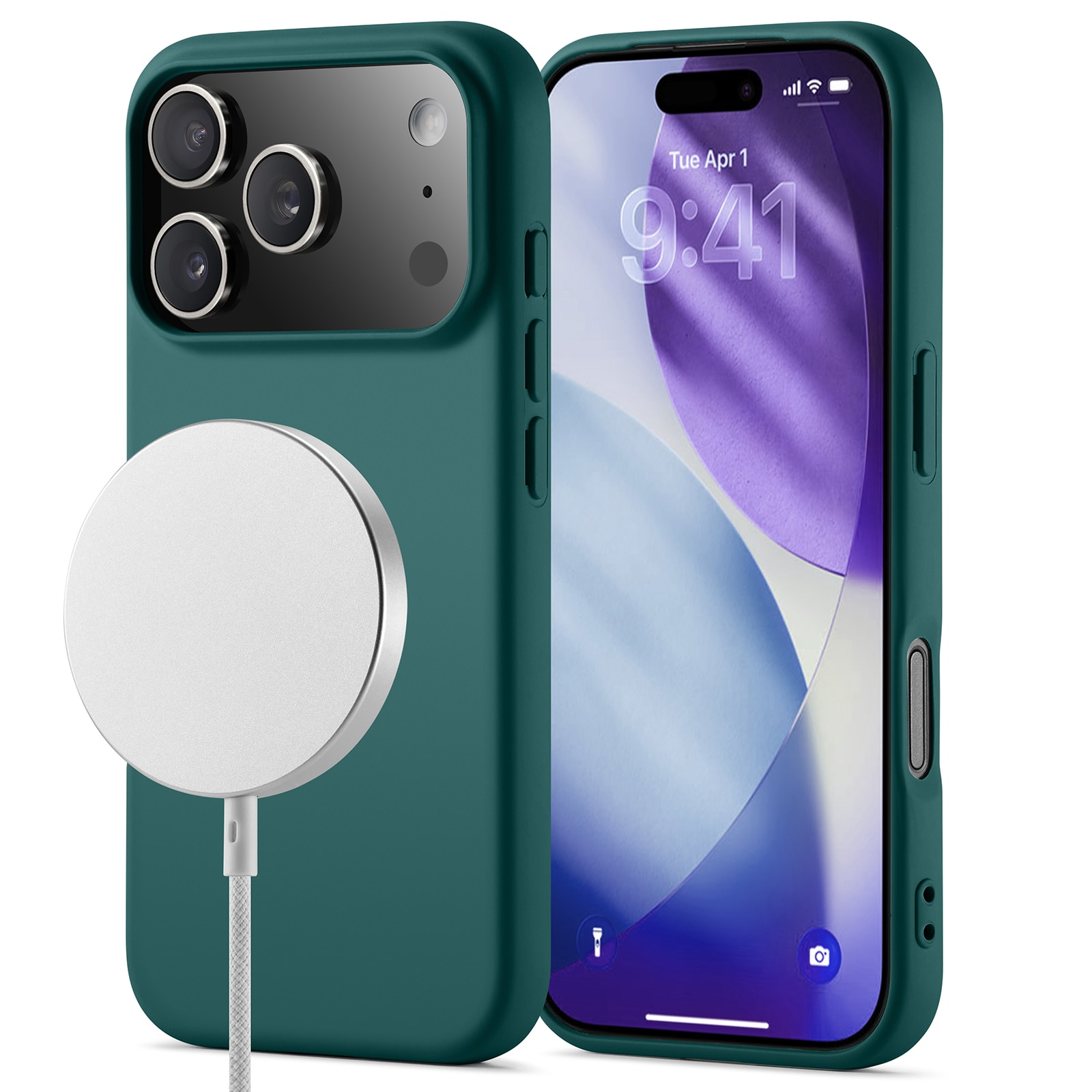 Funda TPU MagSafe iPhone 17 Pro Verde oscuro