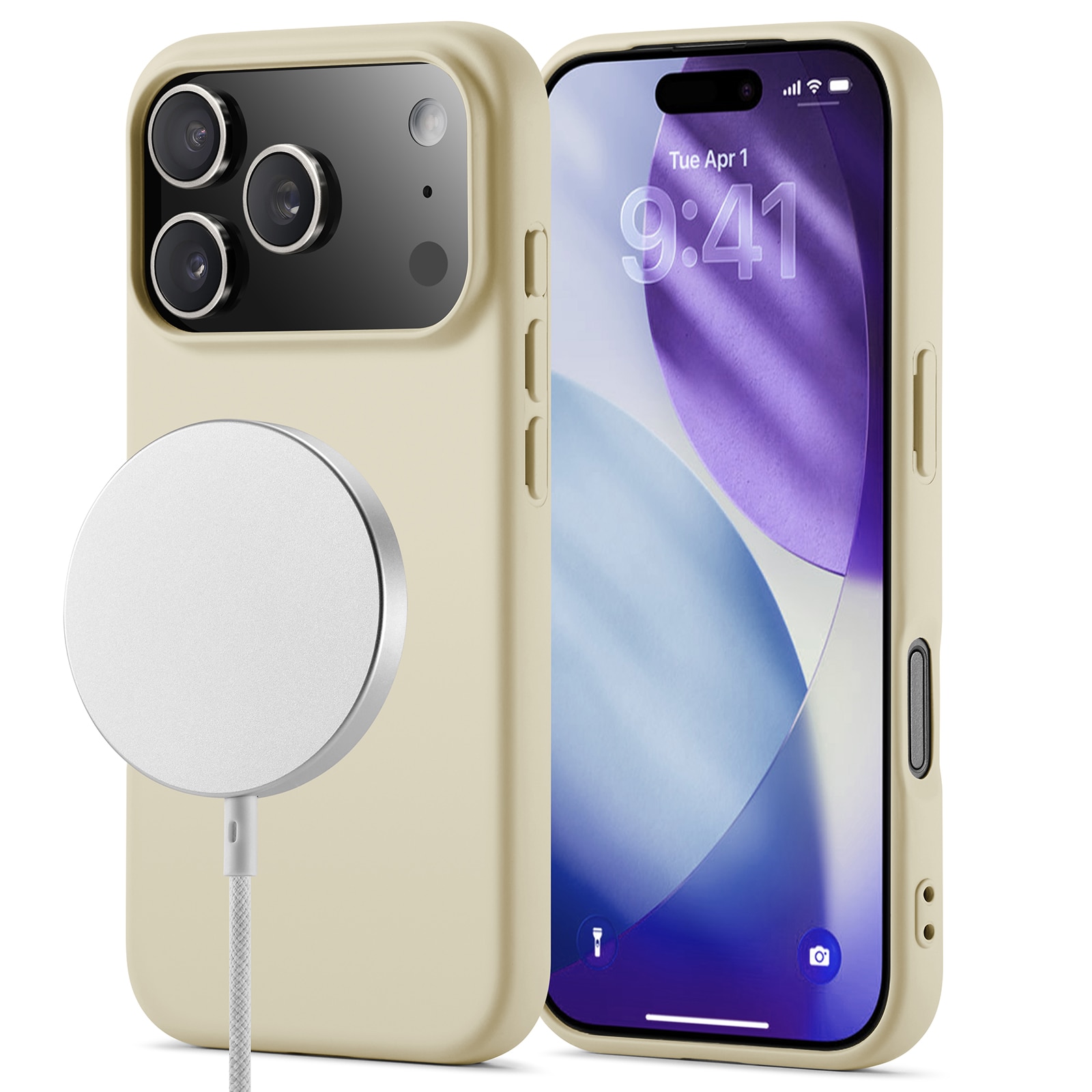 Funda TPU MagSafe iPhone 17 Pro Max Beige