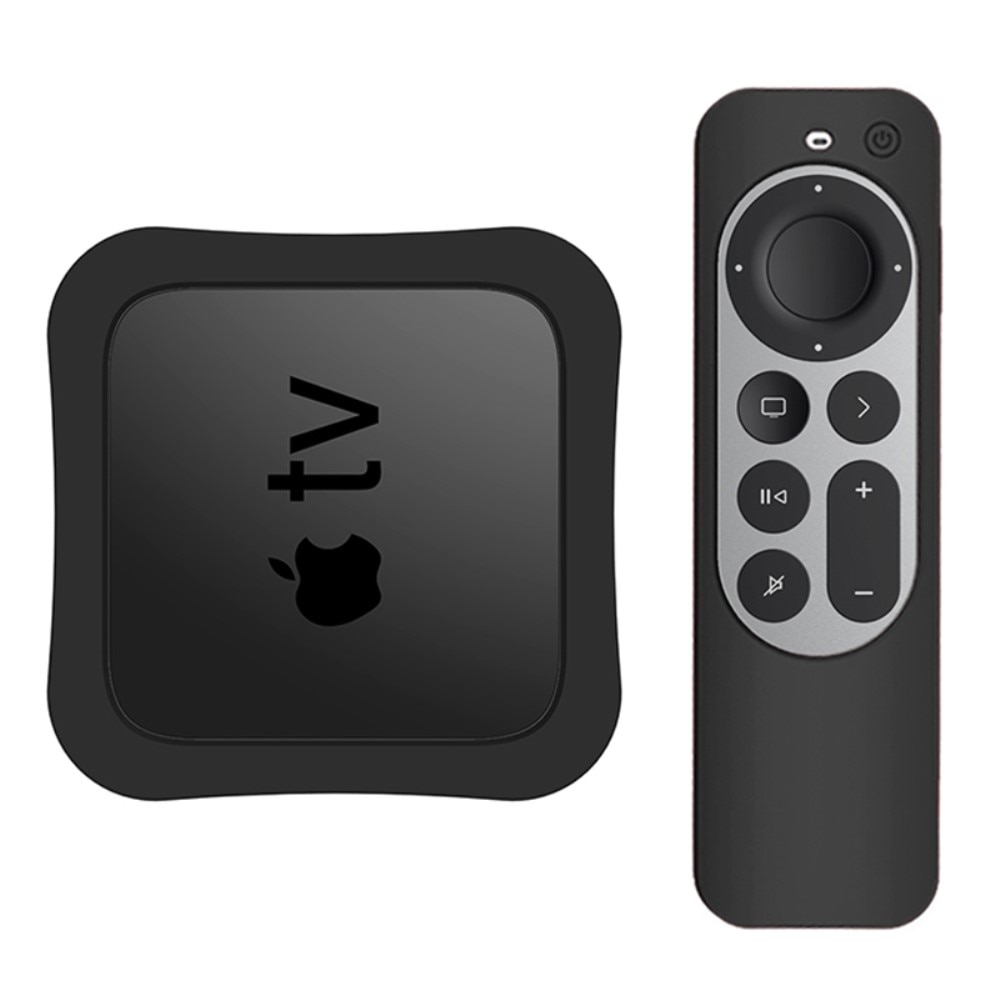 Caja + mando a distancia, carcasa de silicona TV 4K 2021 Negro