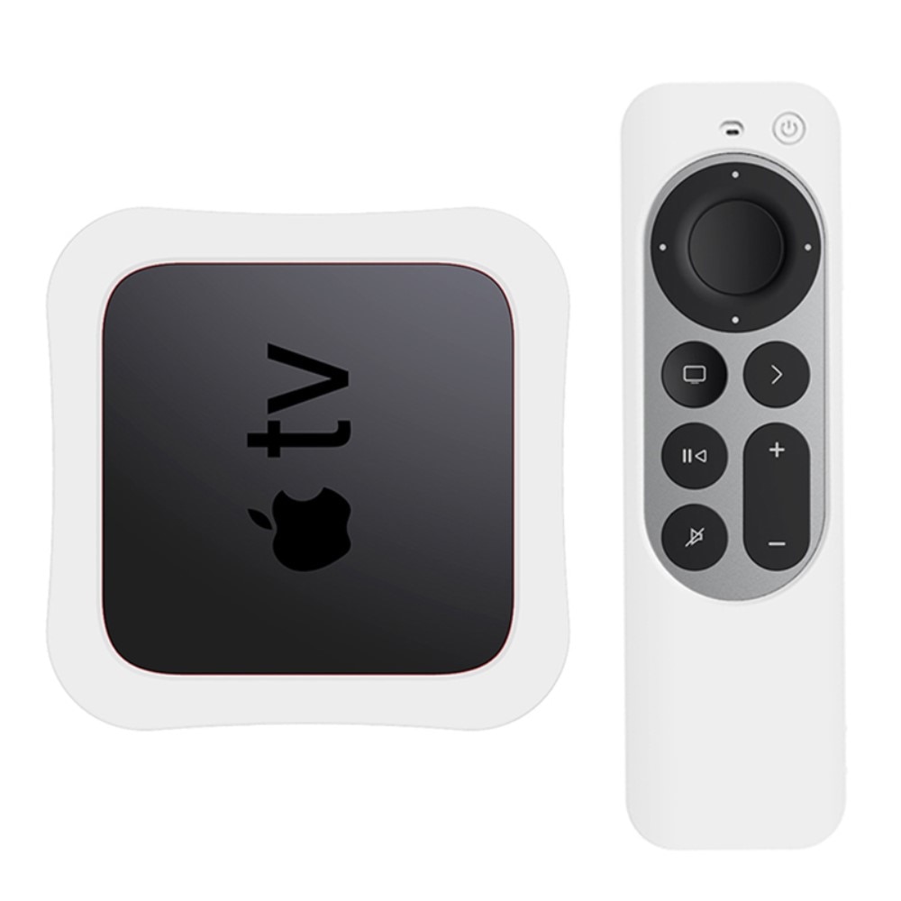 Caja + mando a distancia, carcasa de silicona TV 4K 2021 Blanco