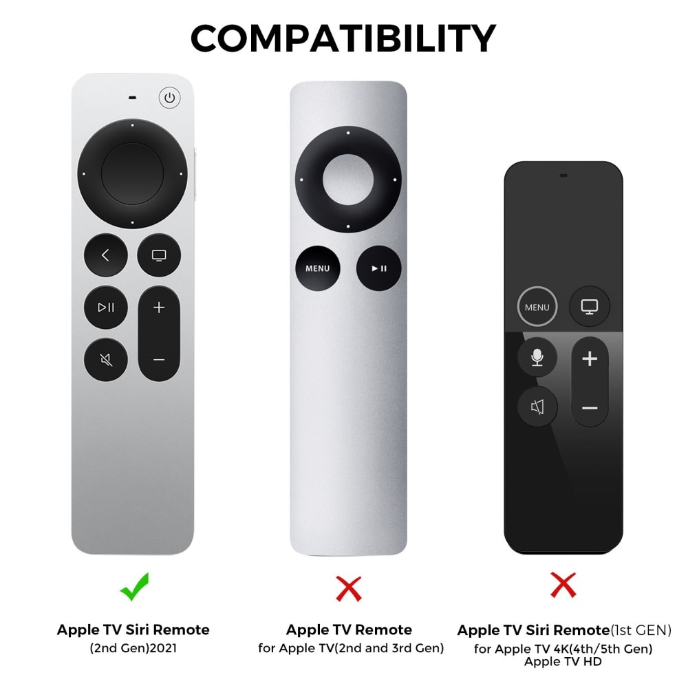 Funda de silicona Apple TV Siri Remote 2nd Gen Negro