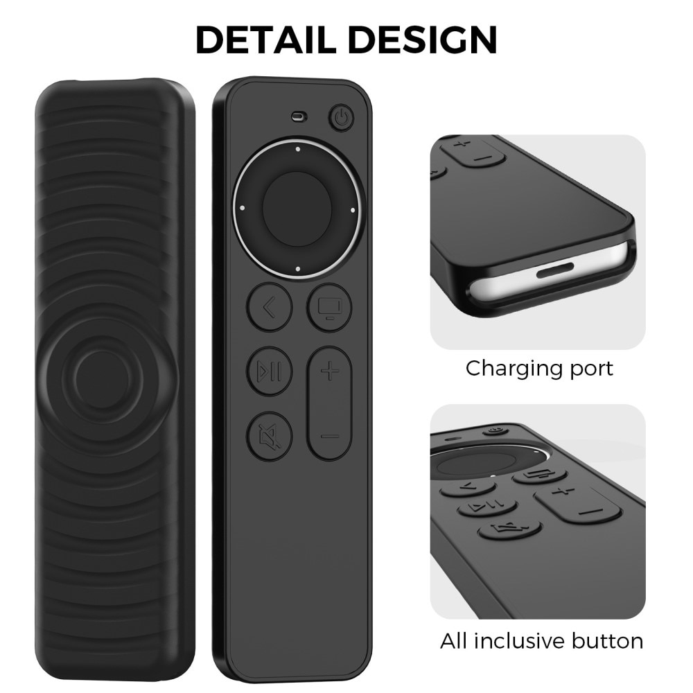 Funda de silicona Apple TV Siri Remote 2nd Gen Negro