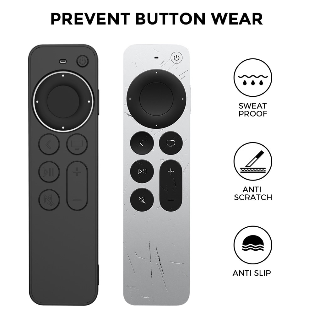 Funda de silicona Apple TV Siri Remote 2nd Gen Negro