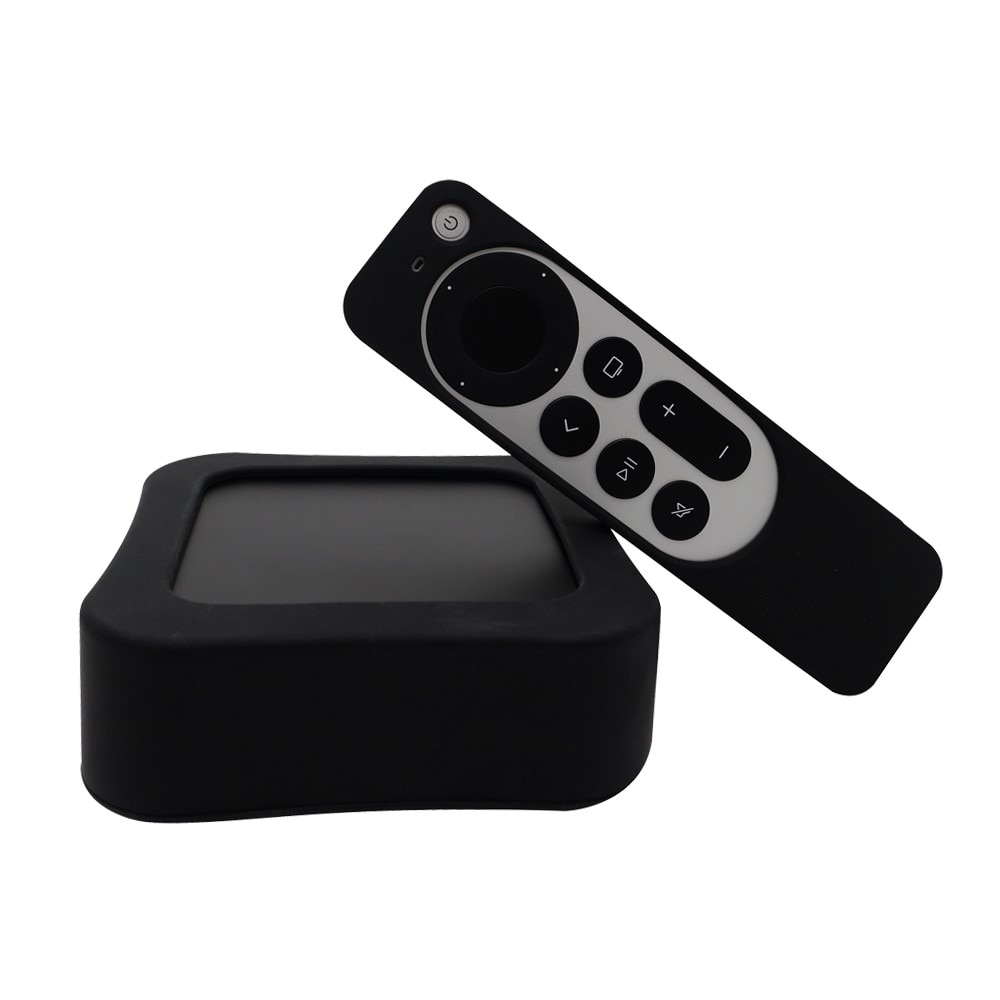 Caja + mando a distancia, carcasa de silicona Apple TV 4K 2022 (3rd gen) negro