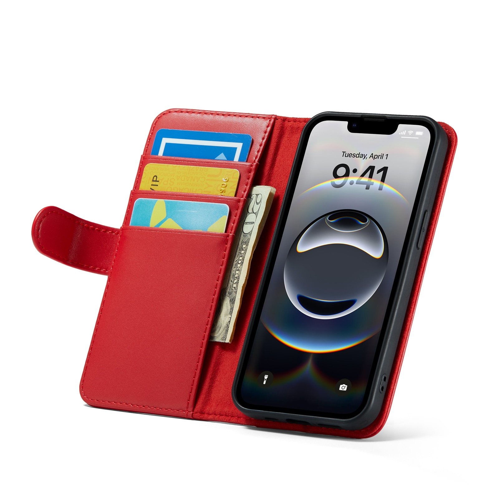 Funda de cuero genuino iPhone 12/iPhone 12 Pro, Rojo