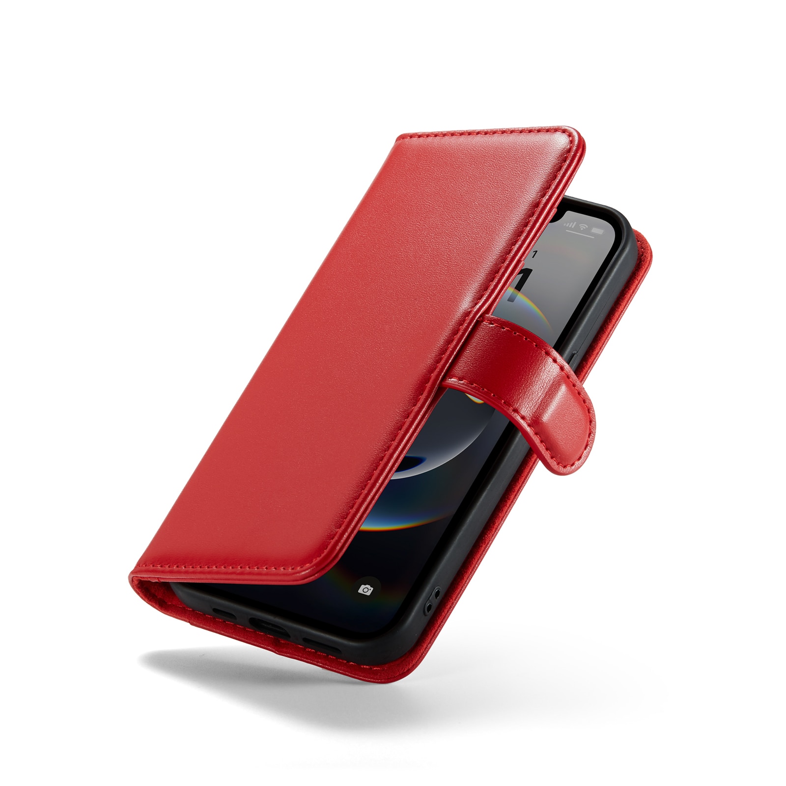 Funda de cuero genuino iPhone 12/iPhone 12 Pro, Rojo