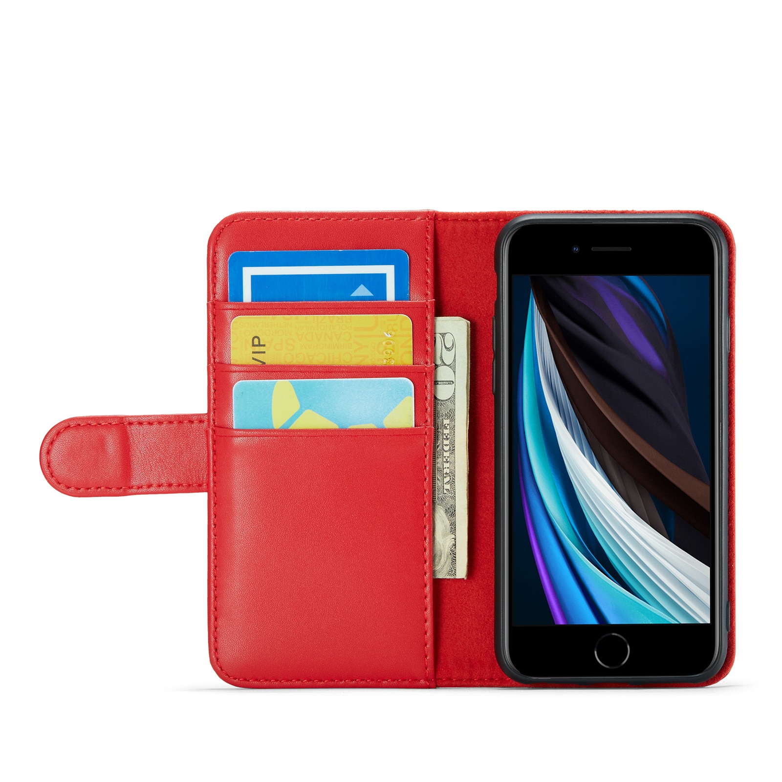 Funda de cuero genuino iPhone 7, Rojo