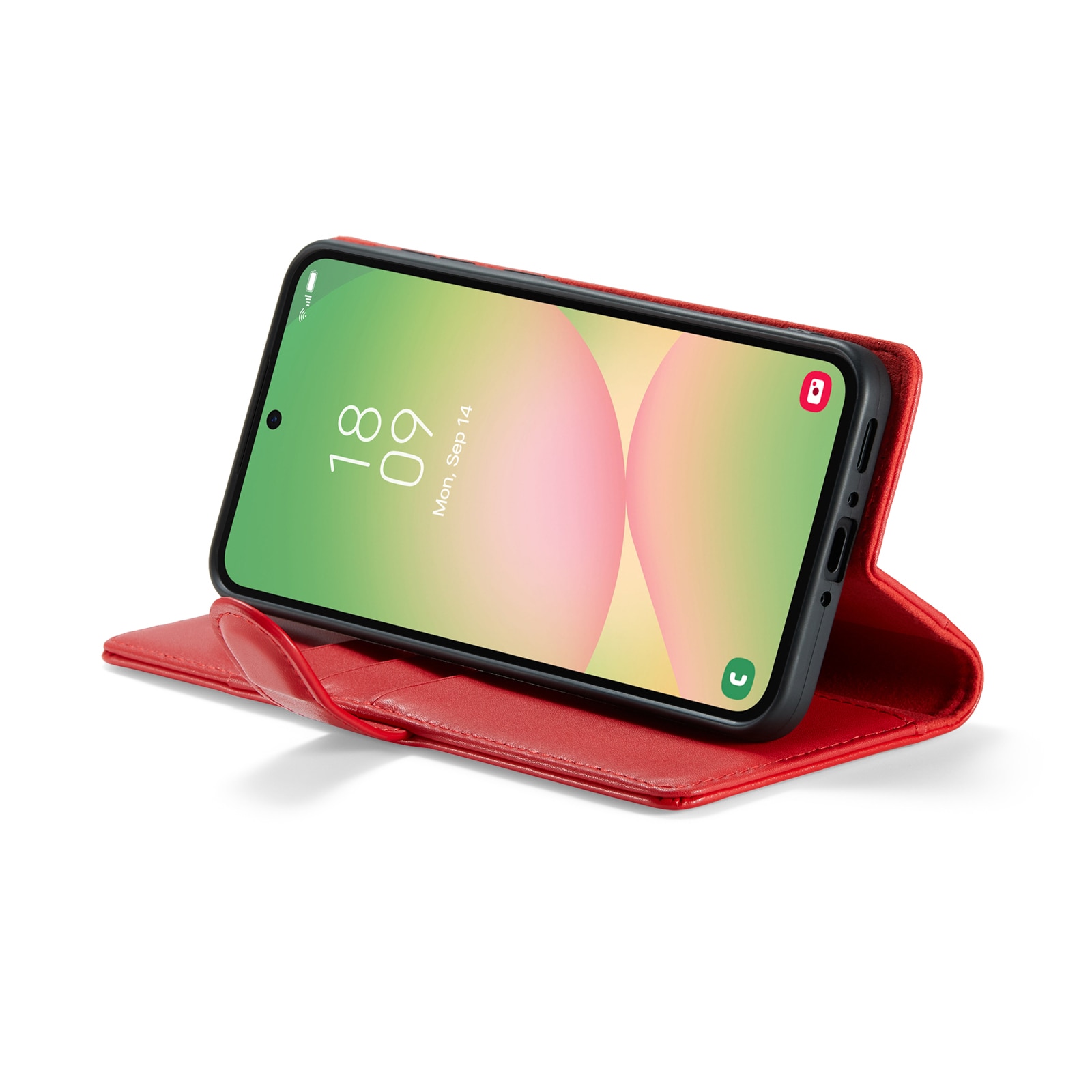 Funda de cuero genuino Samsung Galaxy A56, Rojo
