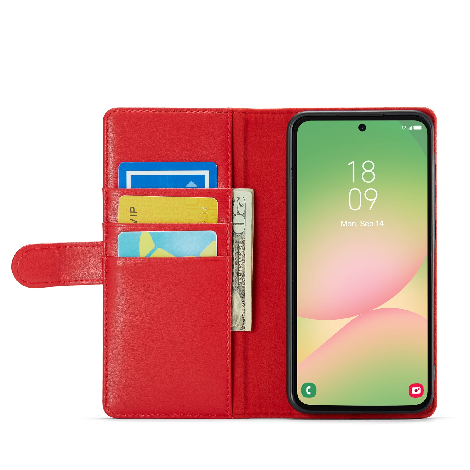 Funda de cuero genuino Samsung Galaxy A56, Rojo