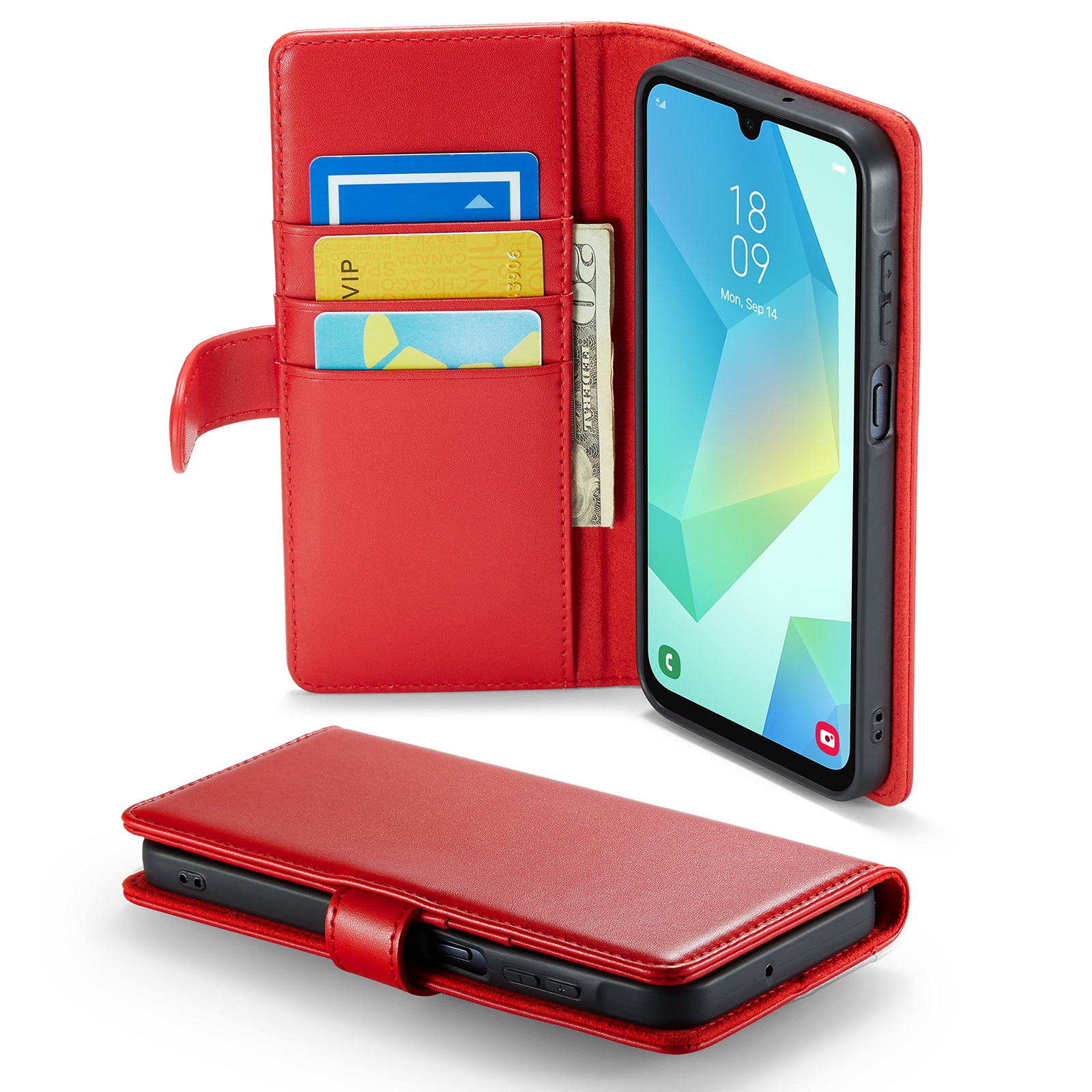 Funda de cuero genuino Samsung Galaxy A16, Rojo