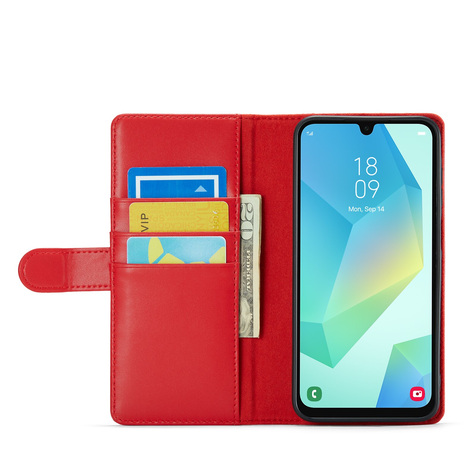 Funda de cuero genuino Samsung Galaxy A16, Rojo