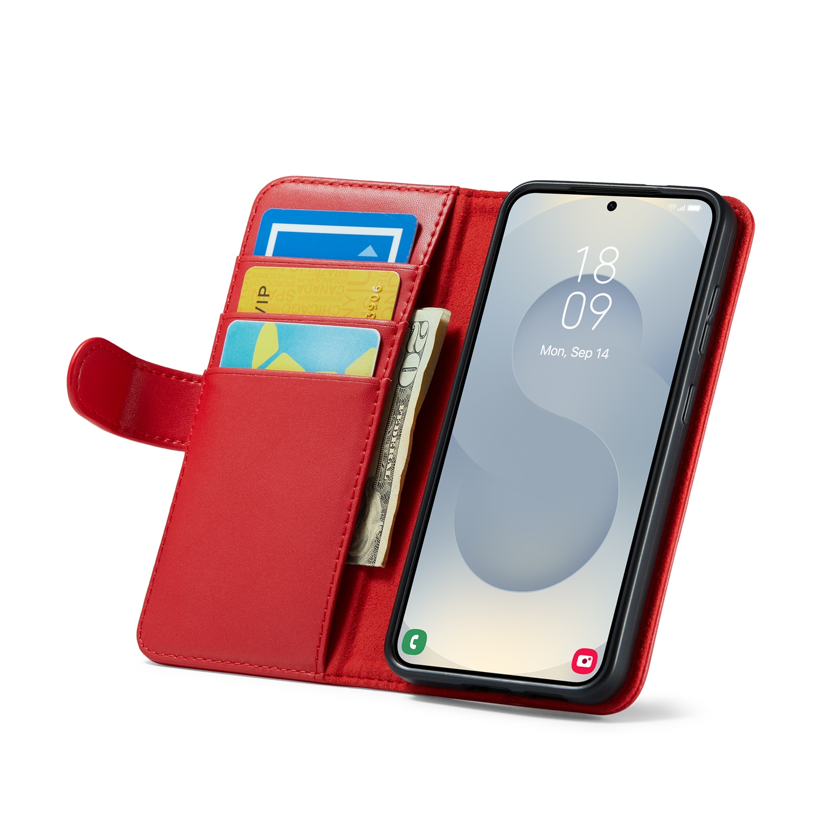 Funda de cuero genuino Samsung Galaxy A17, Rojo