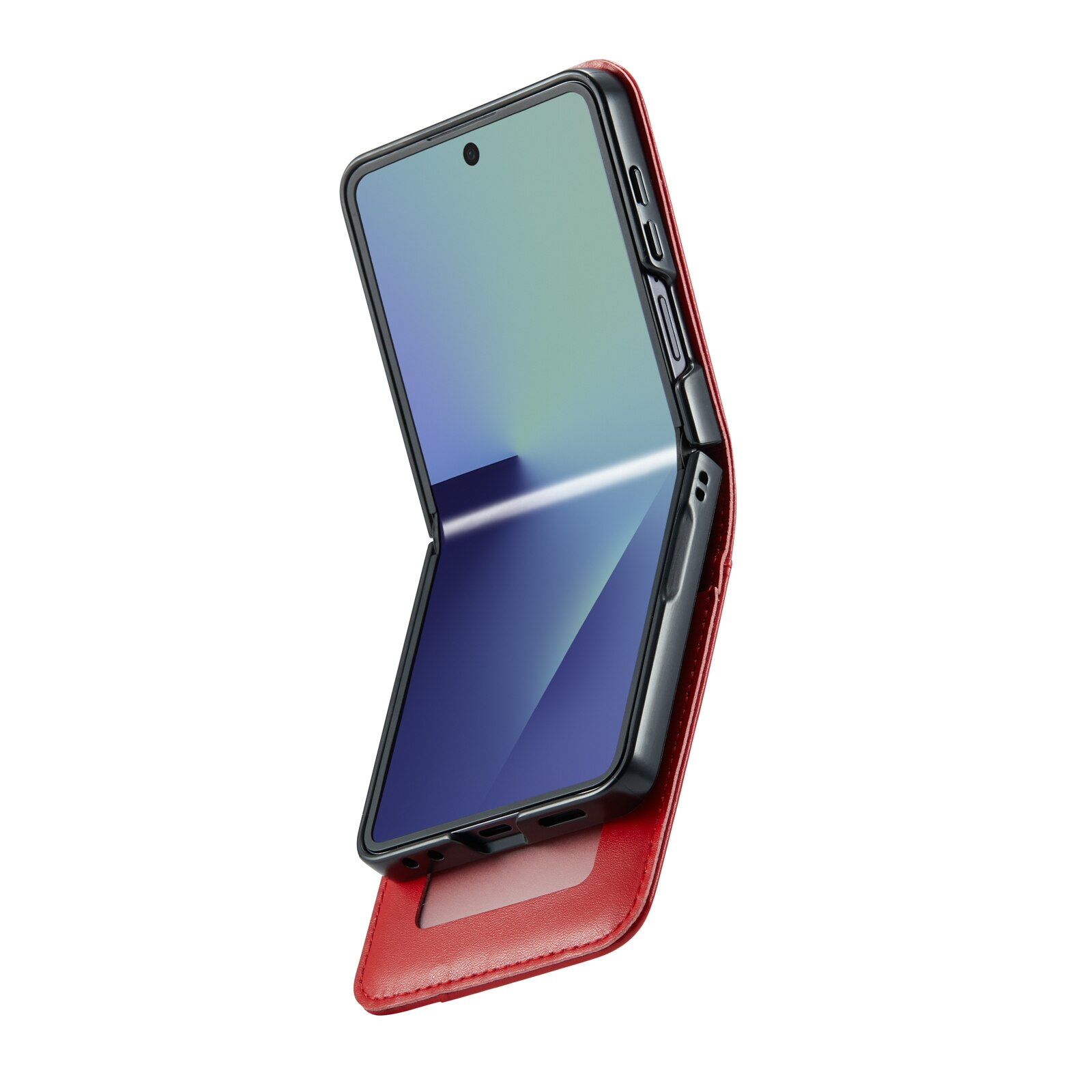 Funda de cuero genuino Samsung Galaxy Z Flip 7, Rojo
