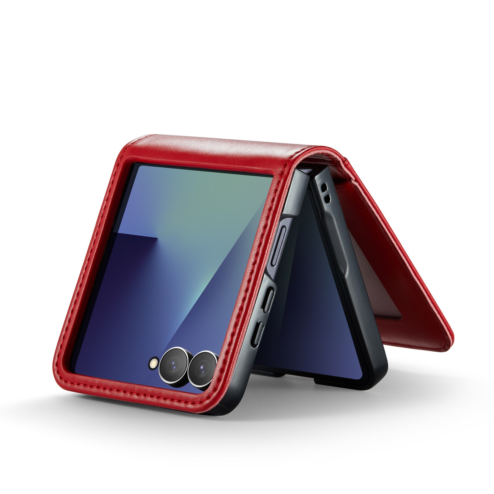 Funda de cuero genuino Samsung Galaxy Z Flip 7, Rojo