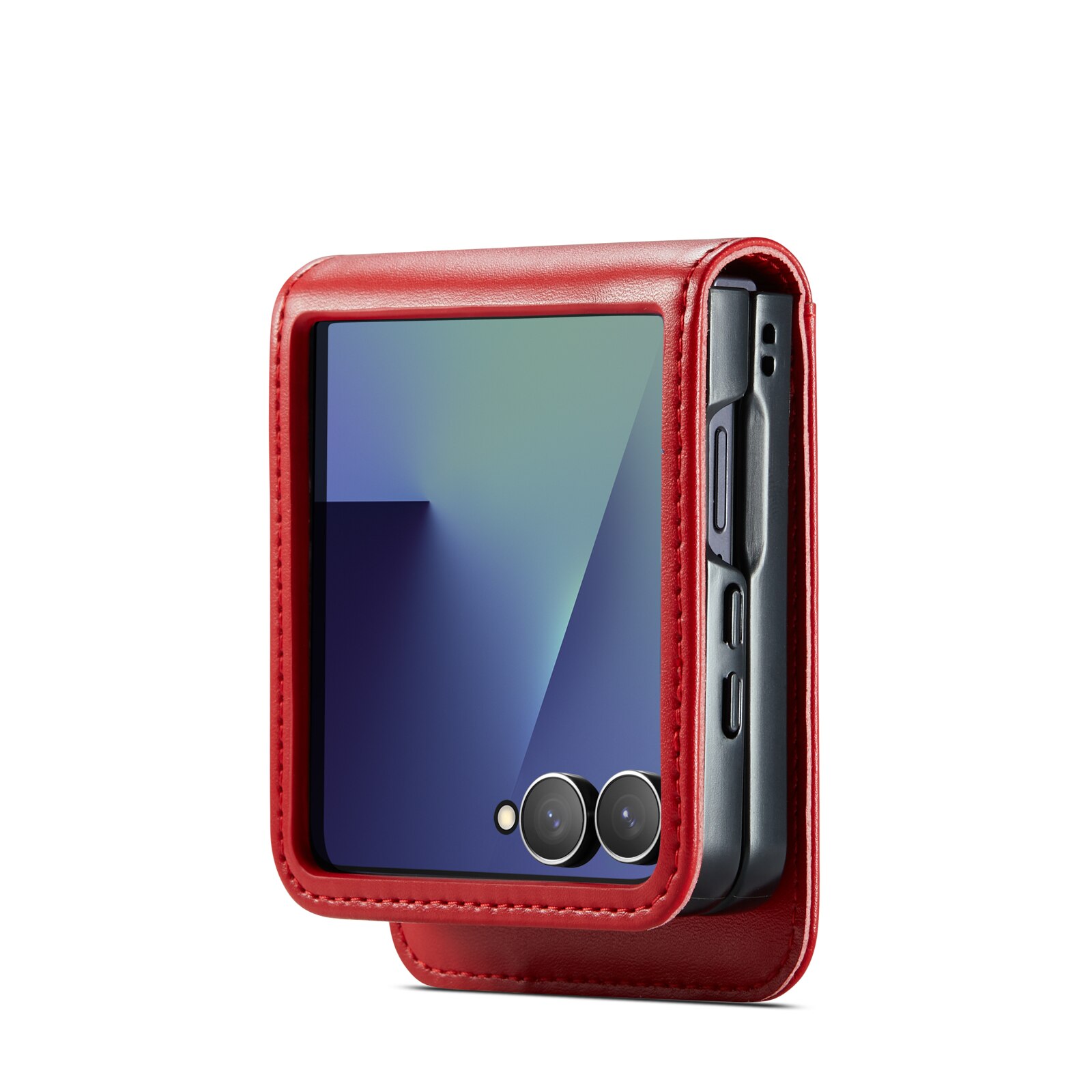 Funda de cuero genuino Samsung Galaxy Z Flip 7, Rojo