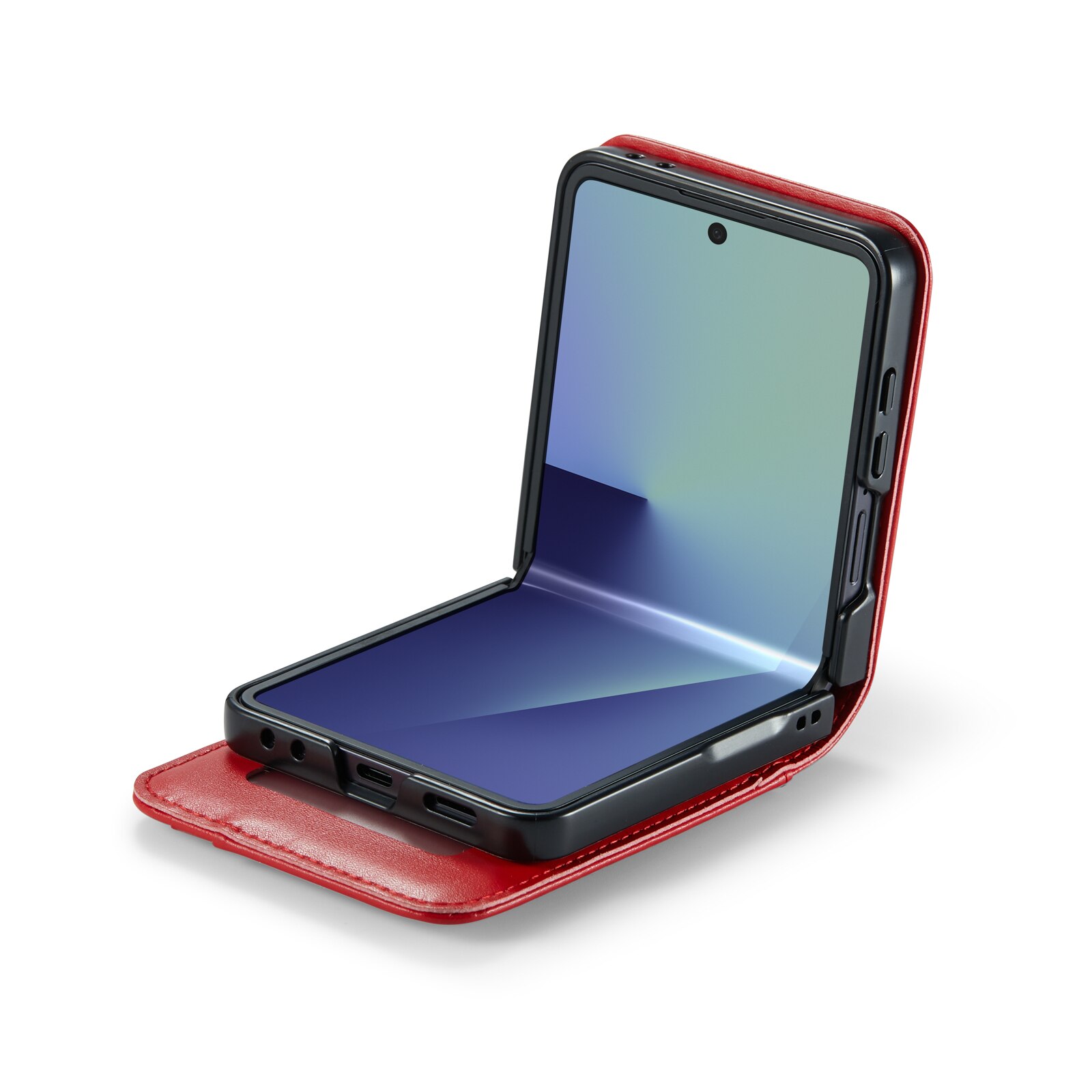 Funda de cuero genuino Samsung Galaxy Z Flip 7, Rojo